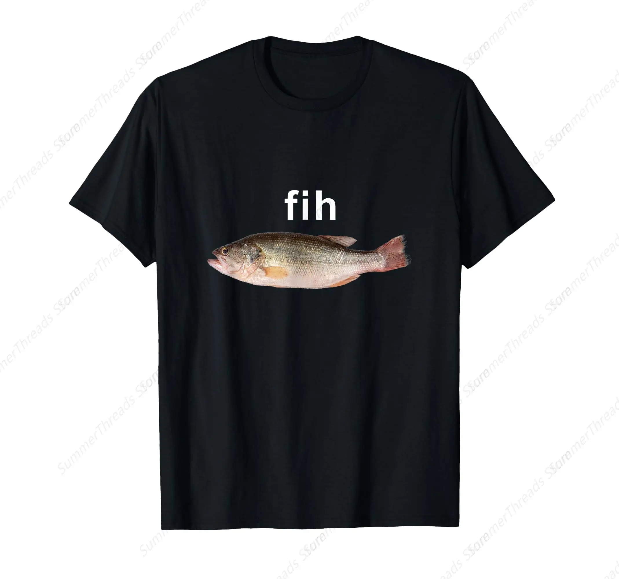 

Забавный мем «Fih» Misspelled Fish, простая юмористическая футболка
