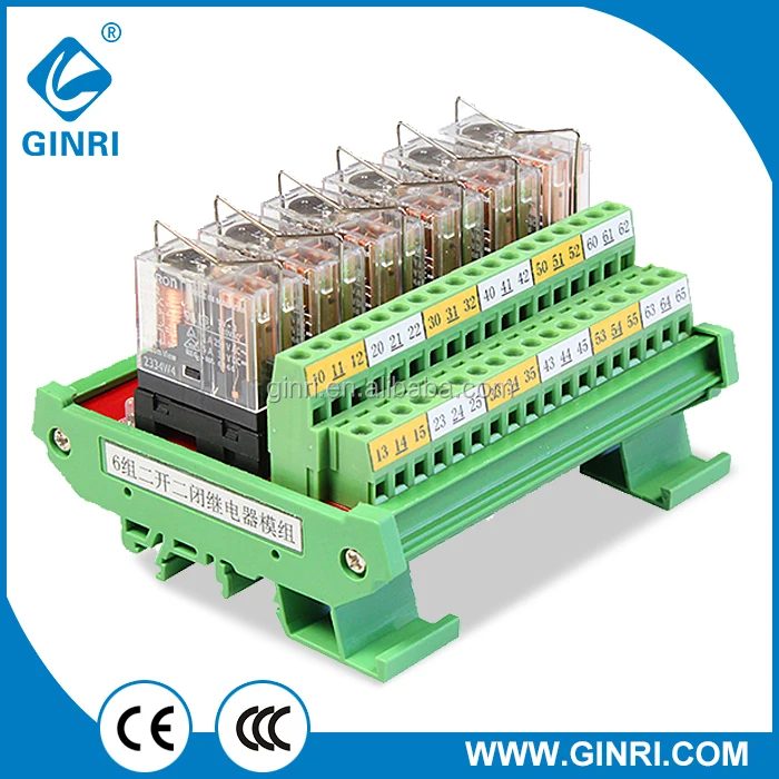 GINRI JR-2L2 – Module de relais DPDT à 2 canaux, nouveau Design (carte amplifiée de sortie PLC), 3 pièces