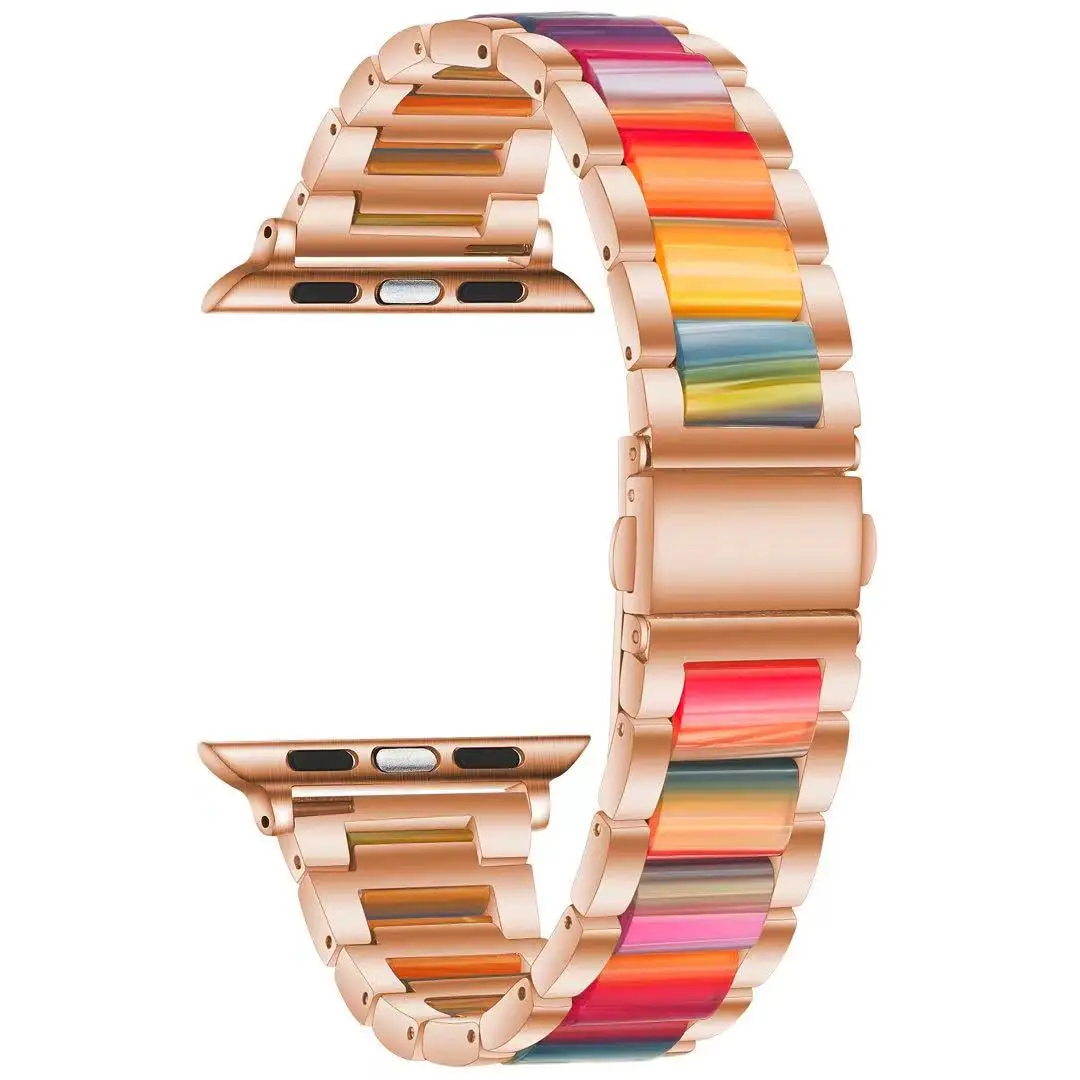 Metal+Resin strap for Apple watch Ultra 10 9 8 7 41mm 45mm 46mm 49mm 6 5 4 SE 44mm 40mm replacement strap for iwatch3 42mm 38mm