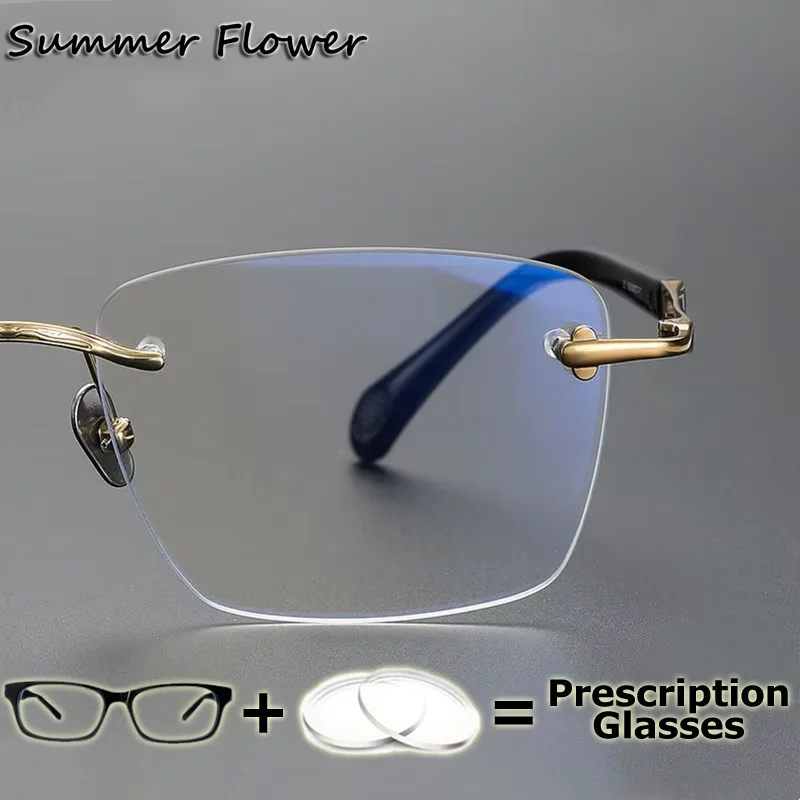 نظارات بدون شفة، نظارات طبية للرجال، تصميم عصري، نظارات عصرية بدون إطار تقدمية فوتوكروميك مضادة للأشعة الزرقاء #4