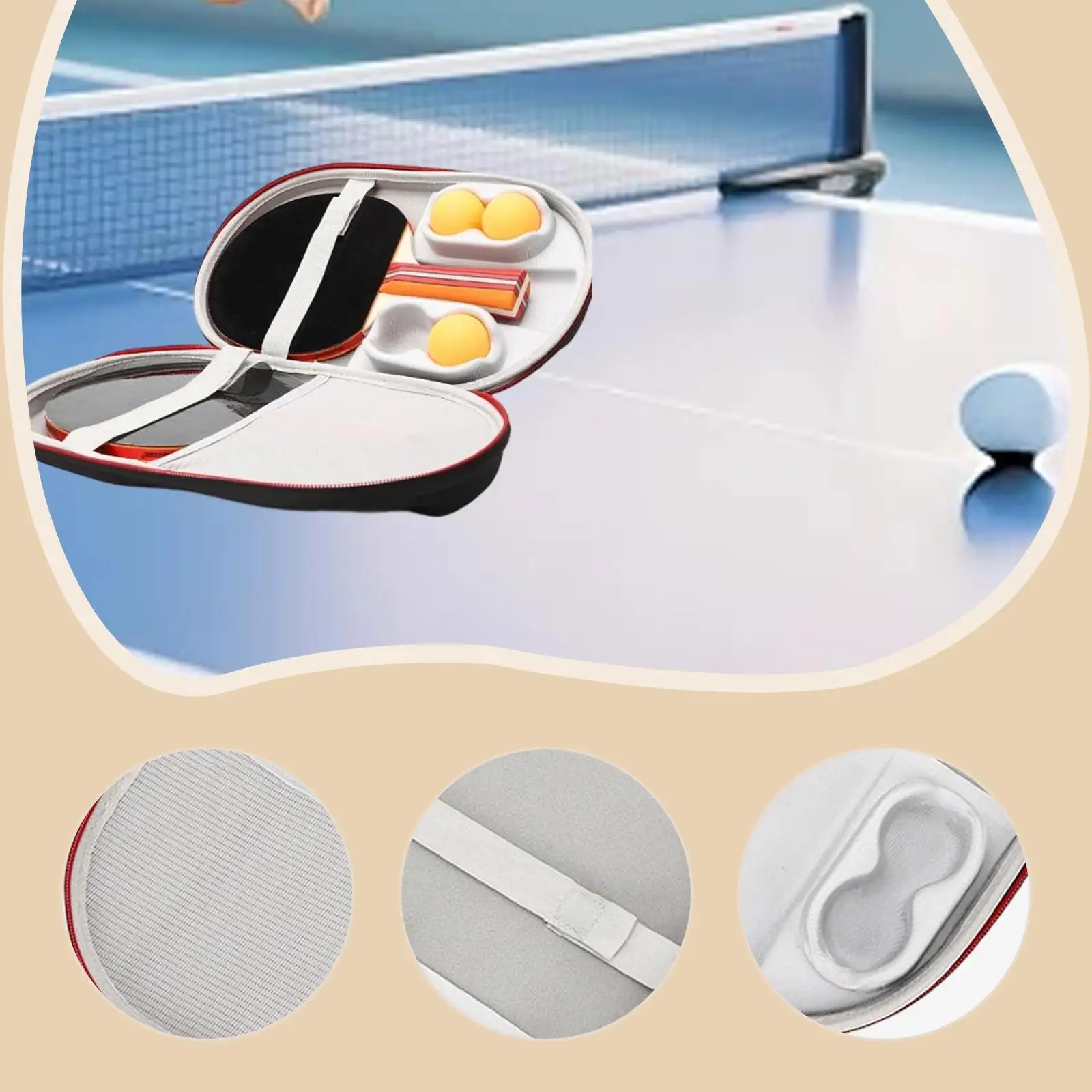 

Table Tennis Racket Bag, Protector Lightweight Table Tennis Racket Cover Ping Pong Paddle Bag for Travel Outdoor
