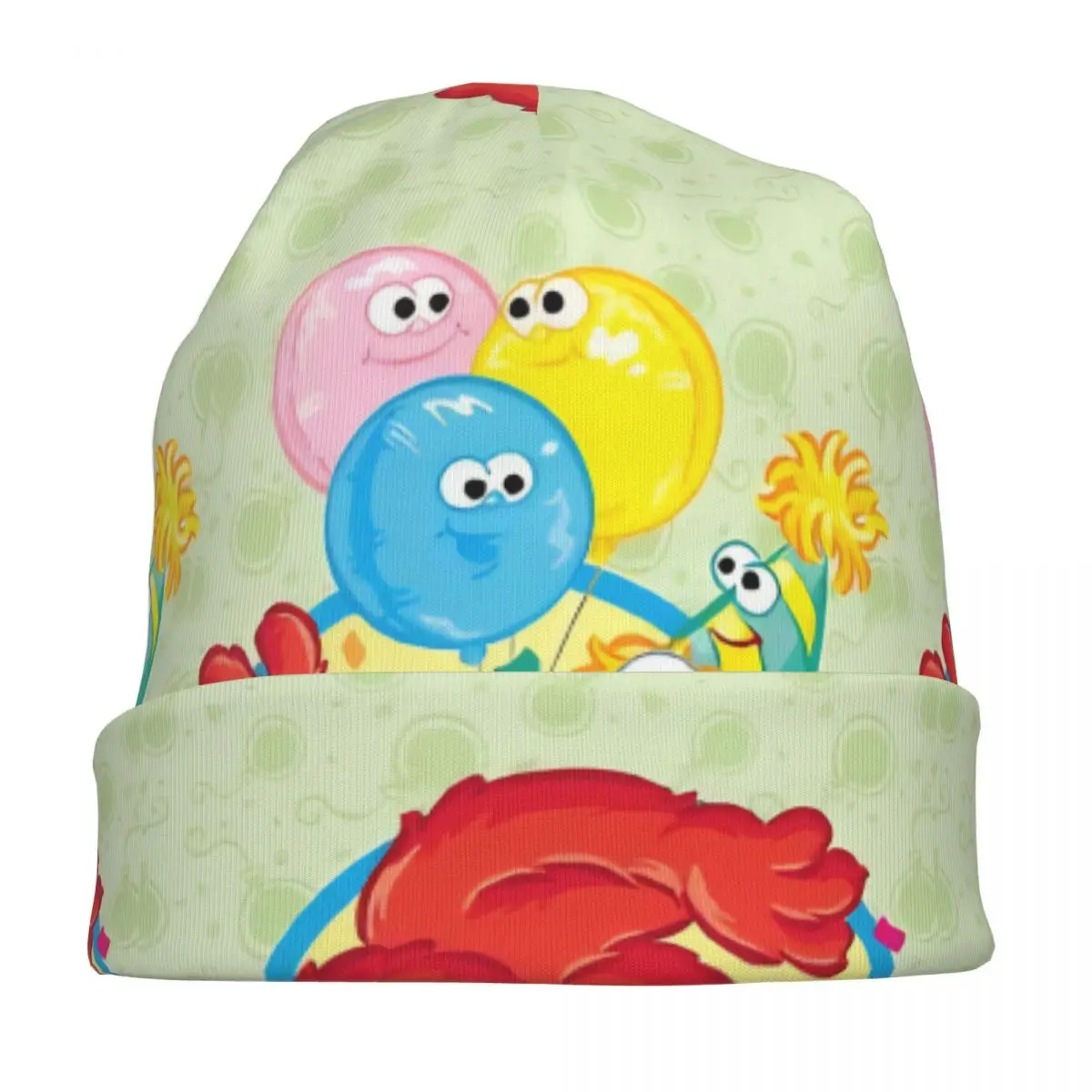 Gorro de dibujos animados de Barrio Sésamo, gorros de esquí para otoño e invierno, gorro de Elmo para cumpleaños, gorra Unisex de doble uso para primavera