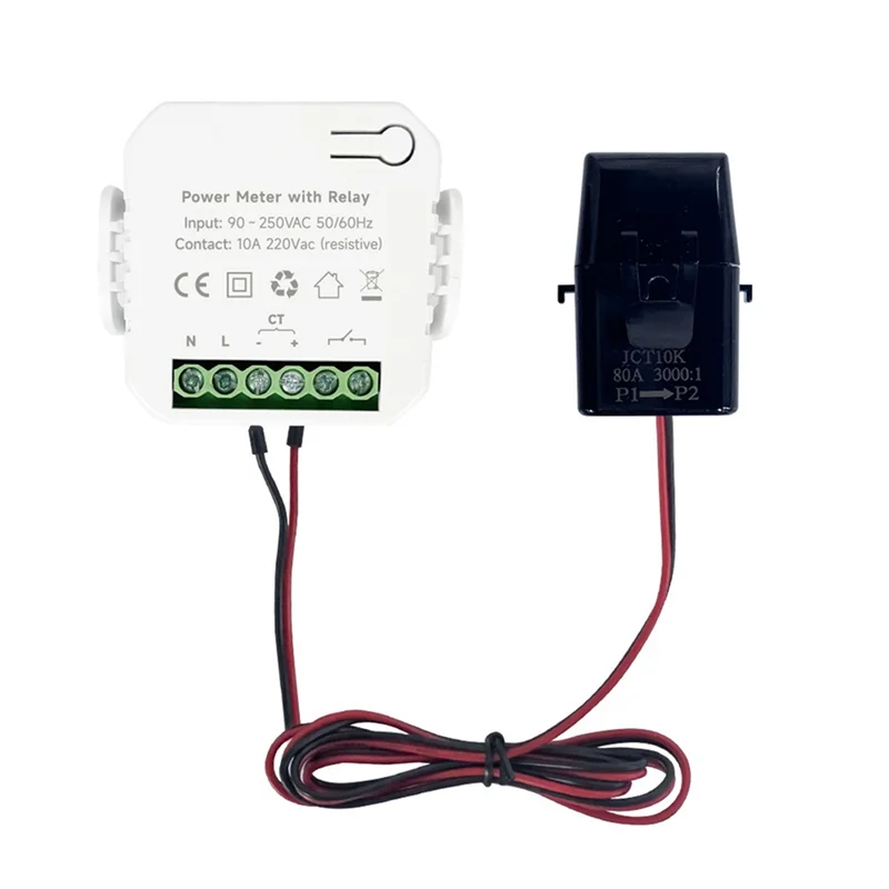 TUYA Smart Life Wifi Energy Meter 80A With On/Off 1 Transformer PV Solar Bi-Directional Multifunction Energy Meter Easy To Use-Y