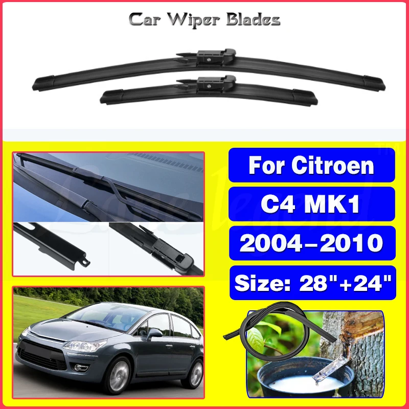 

Car Wiper Blade Front Window Windscreen Windshield Wipers Blades 28"+24" For Citroen C4 MK1 2004 2005 2006 2007 2008 2009 2010