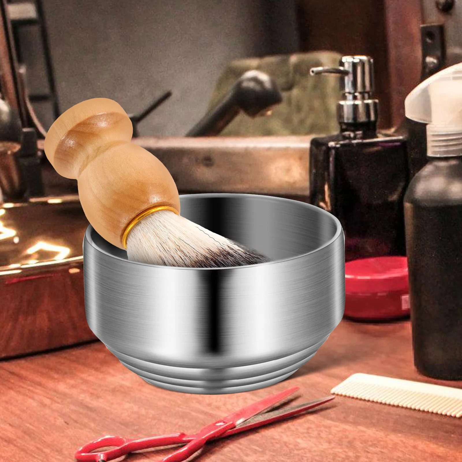 الفولاذ المقاوم للصدأ وعاء الحلاقة غطاء سطح أملس كريم الحلاقة طبق الرجال السفر الحلاقة اكسسوارات الفولاذ المقاوم للصدأ أطباق الوجه