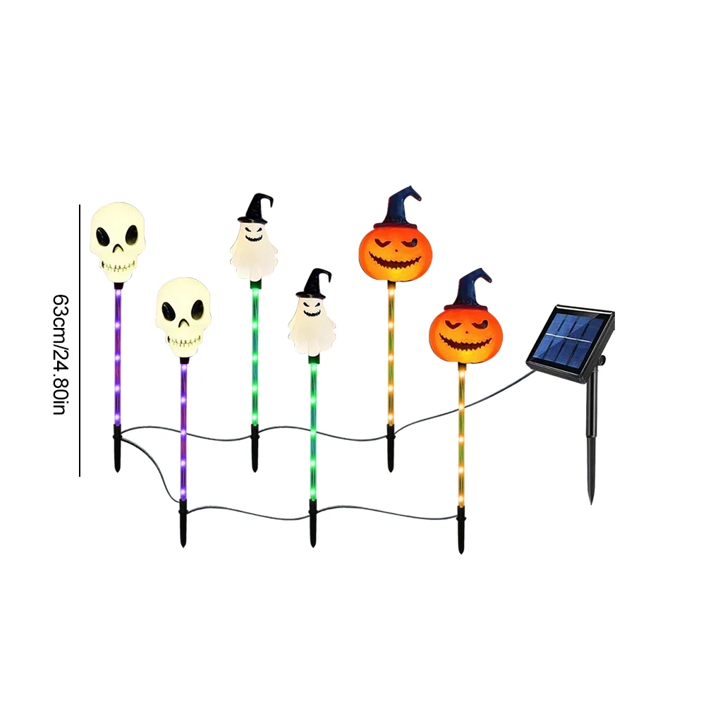 6-Pack Halloween Pumpkin Pathway palo luci impermeabili Halloween fantasmi decorazione luce per giardino Patio Yard Pathway Grave