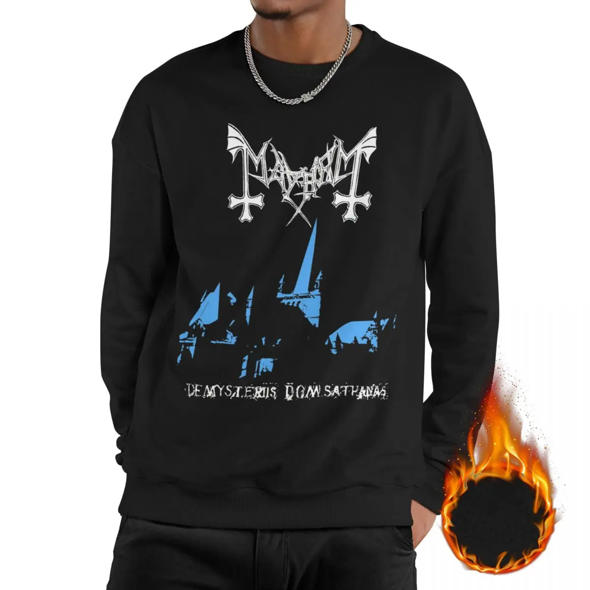 

Fashion Mayhem Black Metal Sweatshirt For Men Women Fleece Lined Long Sleeve Shirts Thick Sweatshirts Hoodie