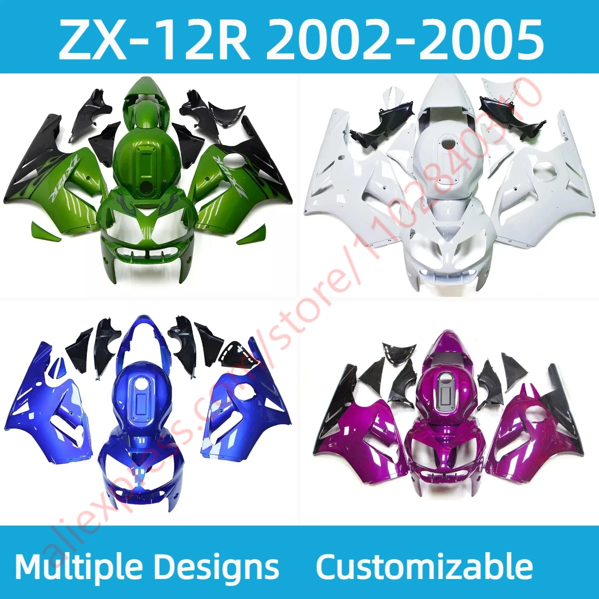

Body Parts Fairings ZX12R 2002 2003 2004 2005 Motorcycle ABS Plastic Kit Fairing Set for Kawasaki ZX 12R 02 03 04 05