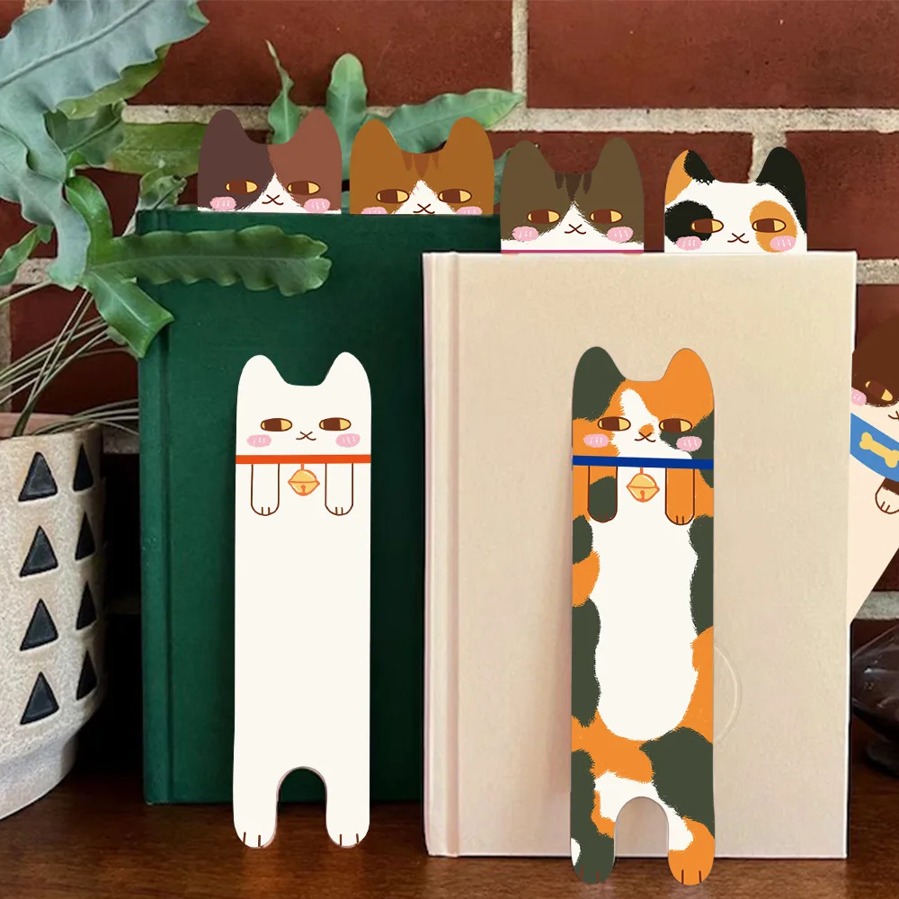 30Pcs Double Sided Pattern Cat Bookmarks Students Reading Books Labeling Paper Cards Books Office Supplies Decorative DIY