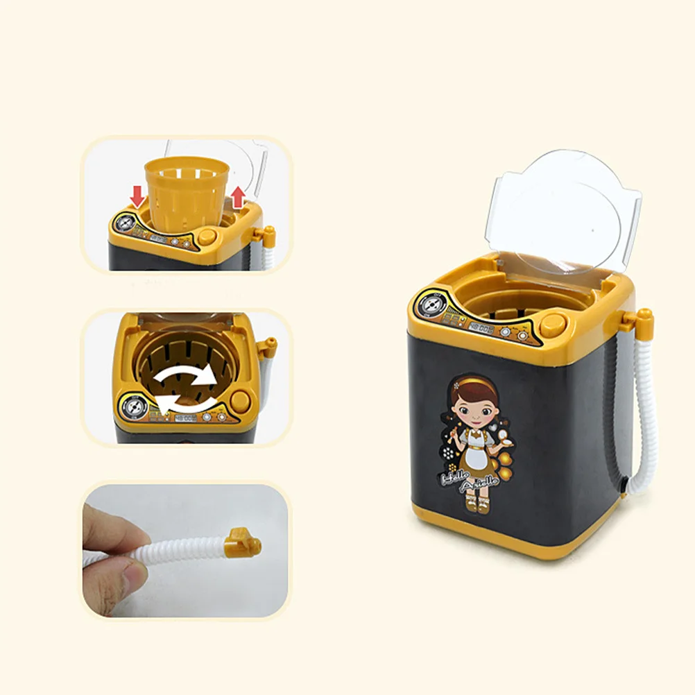 

1Pcs Mini Simulated Washing Machine Durable Waterproof Electric Pretend Play Home Appliance Black Washing Machine Toy