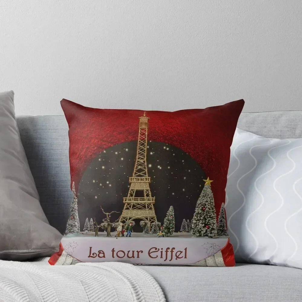 

Christmas in Paris Throw Pillow Pillow Covers Decorative Sofa Cushions Custom Cushion Photo pillow