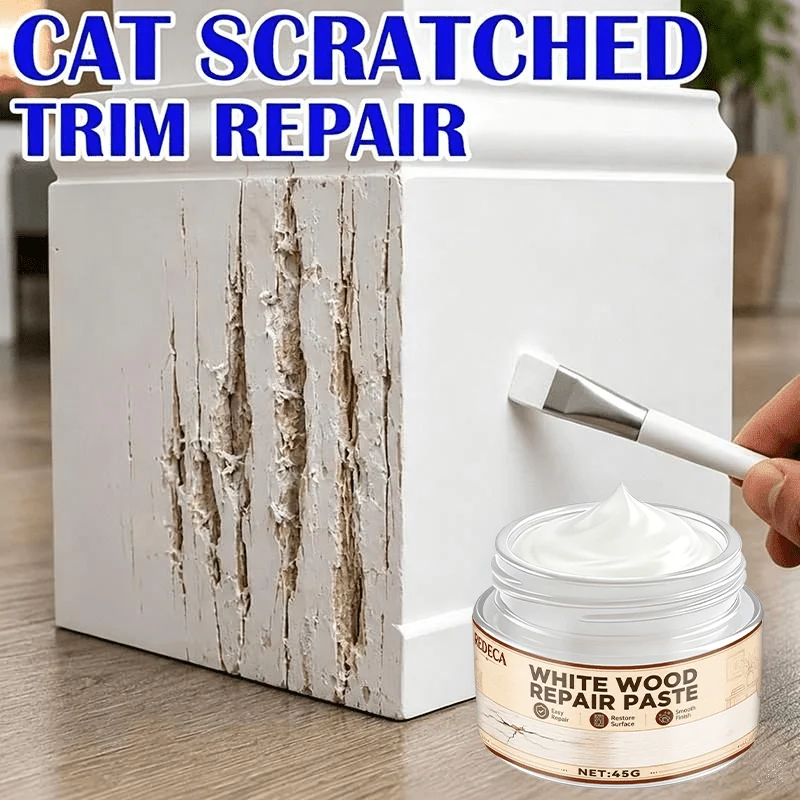 Baseboard Wood Patch Cream, Cover Scratches Nicks Wear & Faded Spots, Filler for Cabinets, Doors, Furniture, Floors & Wall Trim