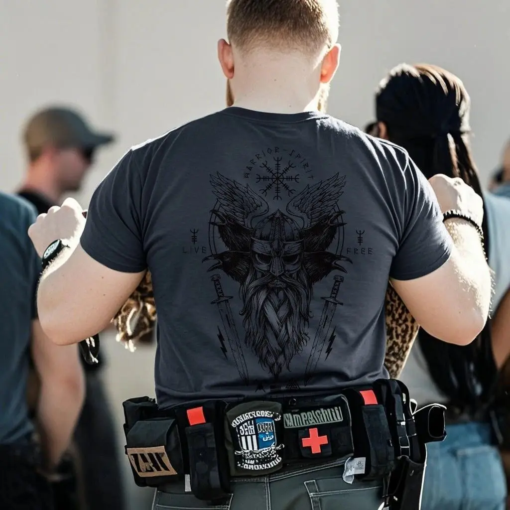 

Новая летняя хлопковая футболка с принтом American Tough Guy Tactical Ins, мужская повседневная футболка с круглым вырезом и половиной рукава в стиле милитари с короткими рукавами