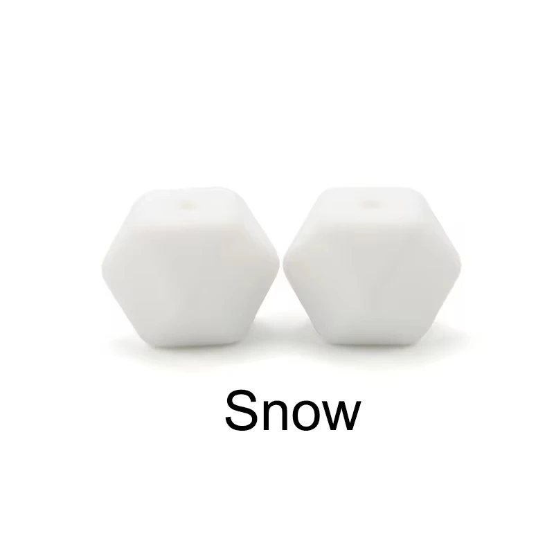 LOFCA 10 Stück 14mm/17mm Sechskant-Silikonperlen für Schmuckherstellung, Großpackung, DIY-Halskette, Schnullerkette, beliebtes Schmuckzubehör