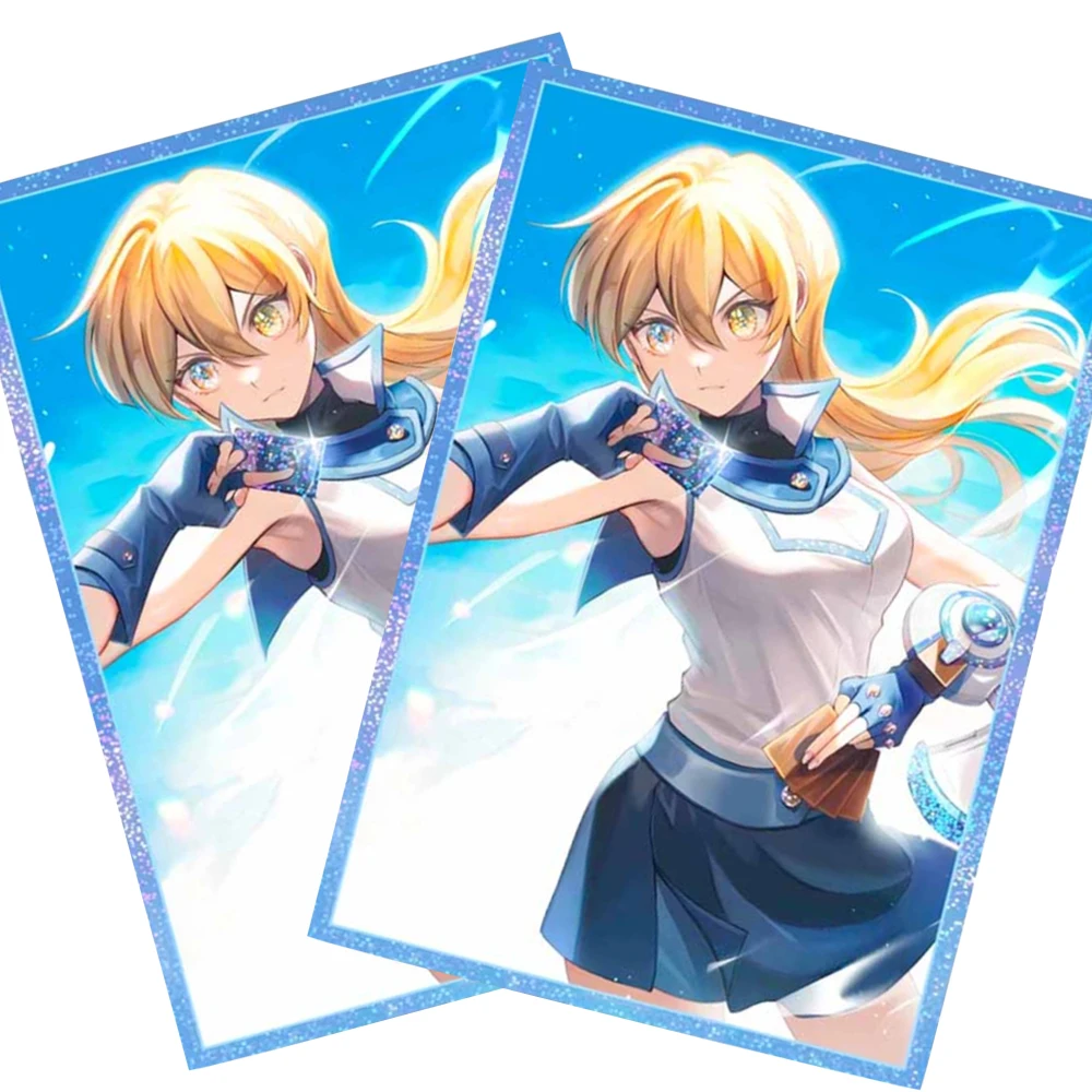 50PCS 63X90mm Alexis Rhodes Anime Card Sleeves Holographic Perfect Fit YGO Card Protector for PTCG Cards Trading Cards