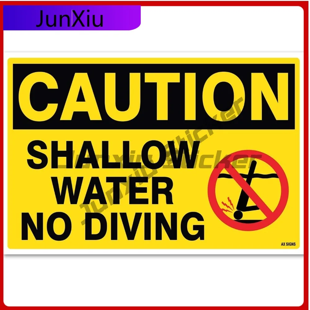 

Caution: Shallow Water No Aesthetic Car Laptop Boat Walls Camper Van Vinyl Truck Decoration Vintage Vintage Vintage Unique