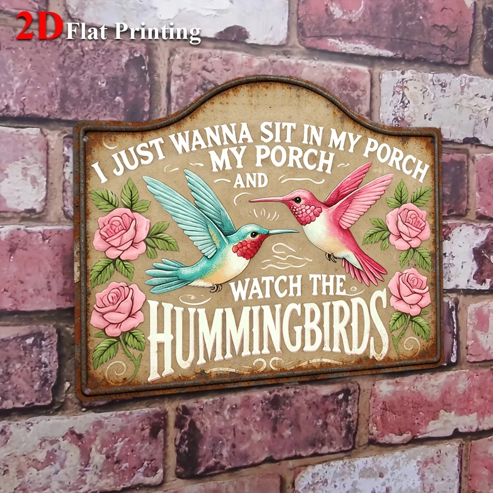 1pc, 2D Flat, Signs Metal Sheet Painting 