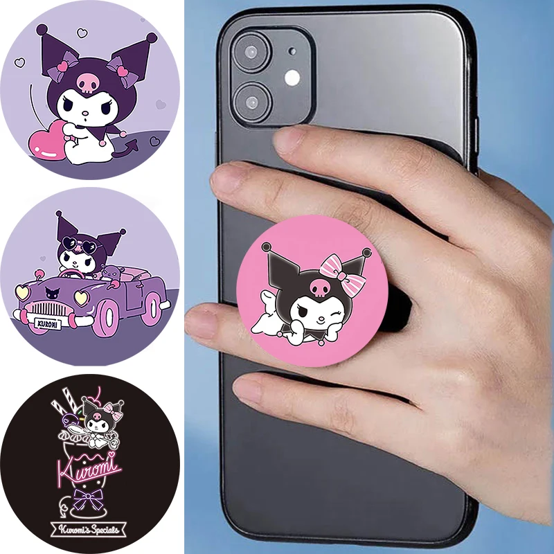 

Mobile Phone Holder KUROMI Phone Socket Circular Ring Holder Smart Phone Holder Extended Mobile Popping Support For iPhone16 Max