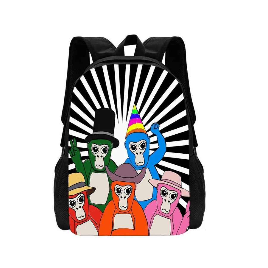 Mochila Gorilla Game Tag zaino borse da scuola per ragazzo ragazze cartone animato zaino di grande capacità per bambini borse per libri per pupilla