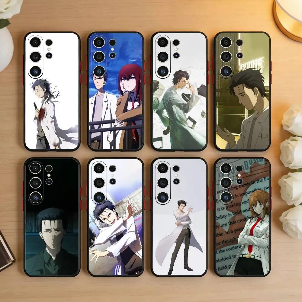 

T-Rintaro Okabe STEINS DATE Phone Case For Samsung S26,S25,S24,S23,S22,S21,S20,Plus,Fe,Lite,Others Black Cover