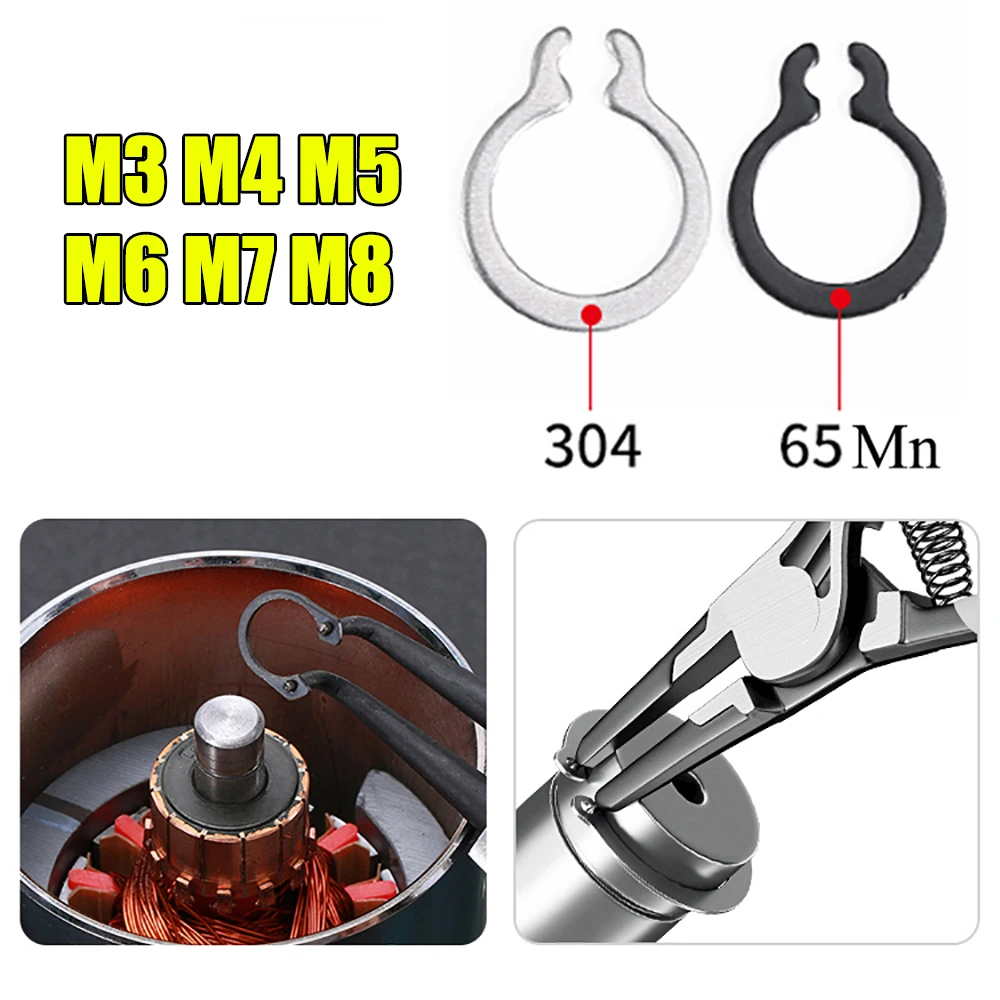 M3 M4 M5 M6 M7 M8 External Circlip Retaining Rings Shaft Circlip Washer Stainles Steel/65Mn C-type Retaining Clip Snap Ring