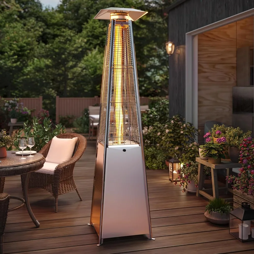 

Pyramid Patio Heater, 48,000 BTU Outdoor Patio Heaters for Outdoor Use, Upgraded 87 Quartz Glass Tube Propane Heat