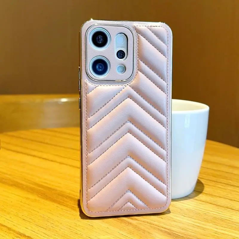 

Fashion Electroplated Leather Phone Case Compatible OPPO Reno14Pro reno13 Protective Sleeve