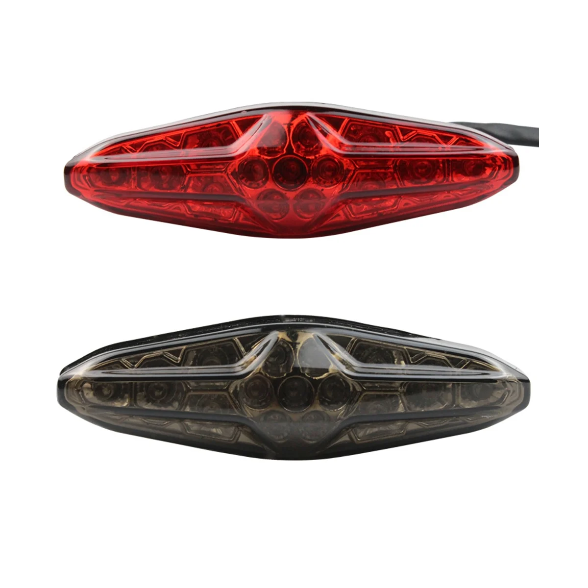 12V LED Red Shell Tail Light for Harley Cruiser Prince Off-Road All Terrain Beach Buggy Vintage Brake Light