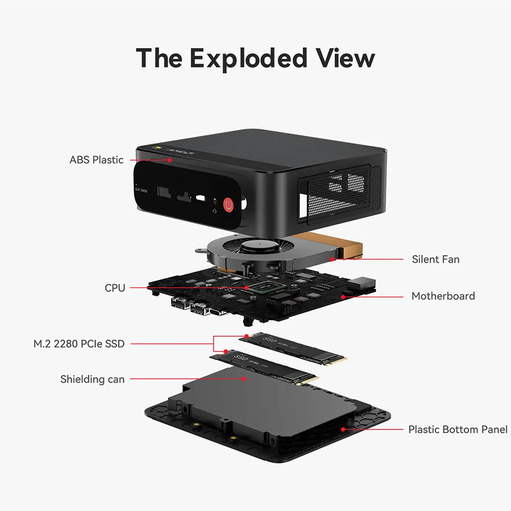 Beelink EQ12 Pro GK Mini S12 12th Gen Intel Core i3 N305 N95 N100 J4125 Mini PC Desktop WIFI6 DDR5 BT Computer