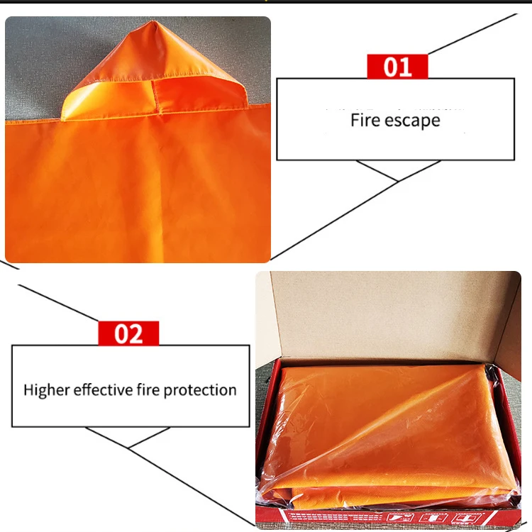 1pc Fire Escape Cloak Fireproof Clothing Silicone Coating Glass Fiber Home Fire Certification Flame Retardant Fire Mask