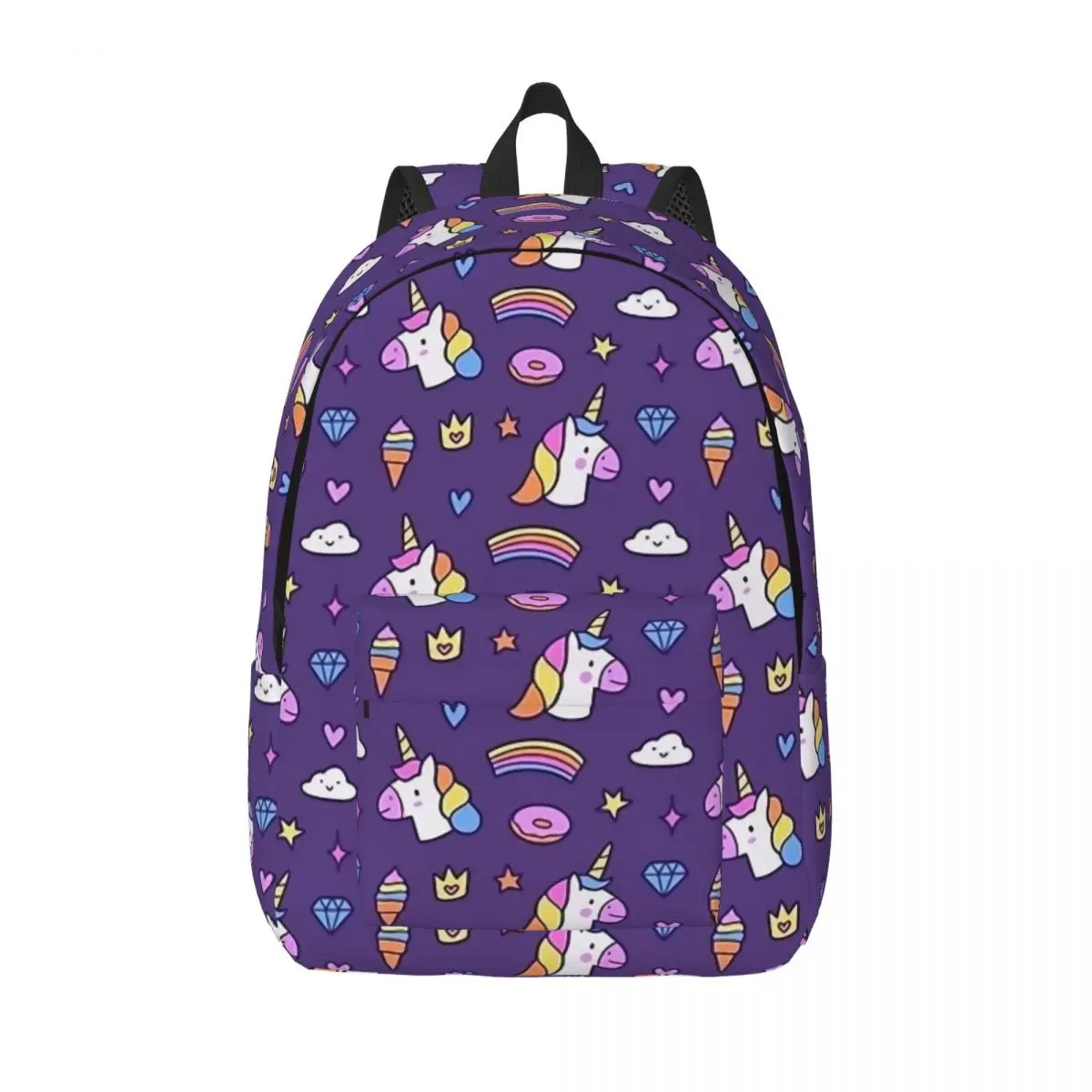 Mochila de unicornio de Color púrpura para adolescentes, morral de regalo bonito para estudiantes de escuela secundaria, mochila para libros, senderismo