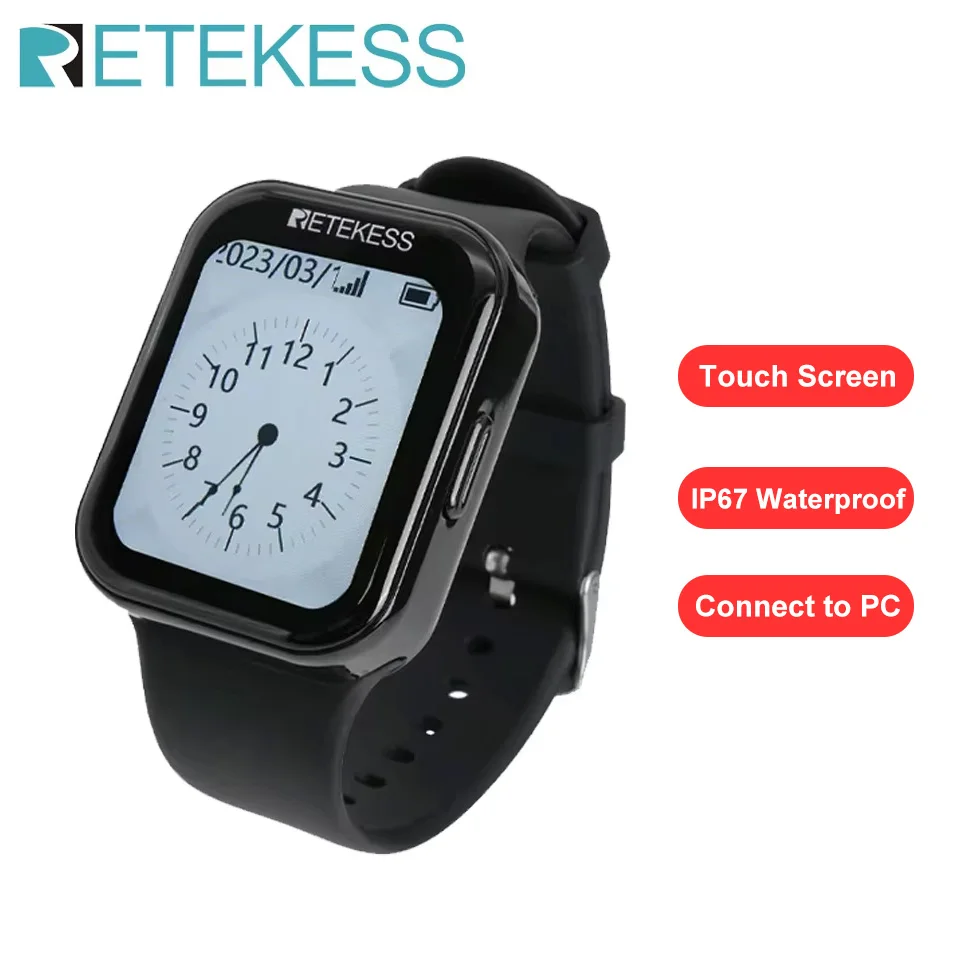 

Retekess Restaurant Pager Waiter Call System TD113 Touch Screen Watch Pager Receiver IP67 Waterproof for Cafe Bars Club Hotel