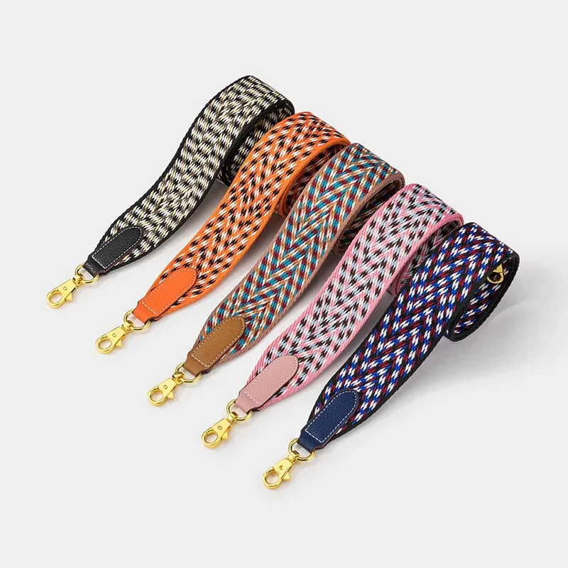 

5cm Wide Webbing Charm Luxury Bag Woven Belt Ladies Crossbody Strap Bag Shoulder Strap Custom For Women