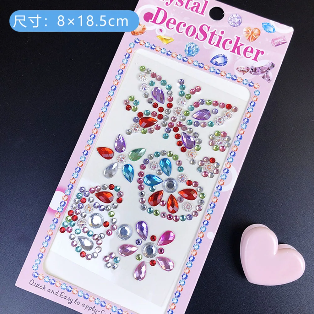 Kids Acrylic Gem Stickers 3D Star Rhinestone Diamond Earrings Sticker Children Girls DIY Handmade Decoration Gifts