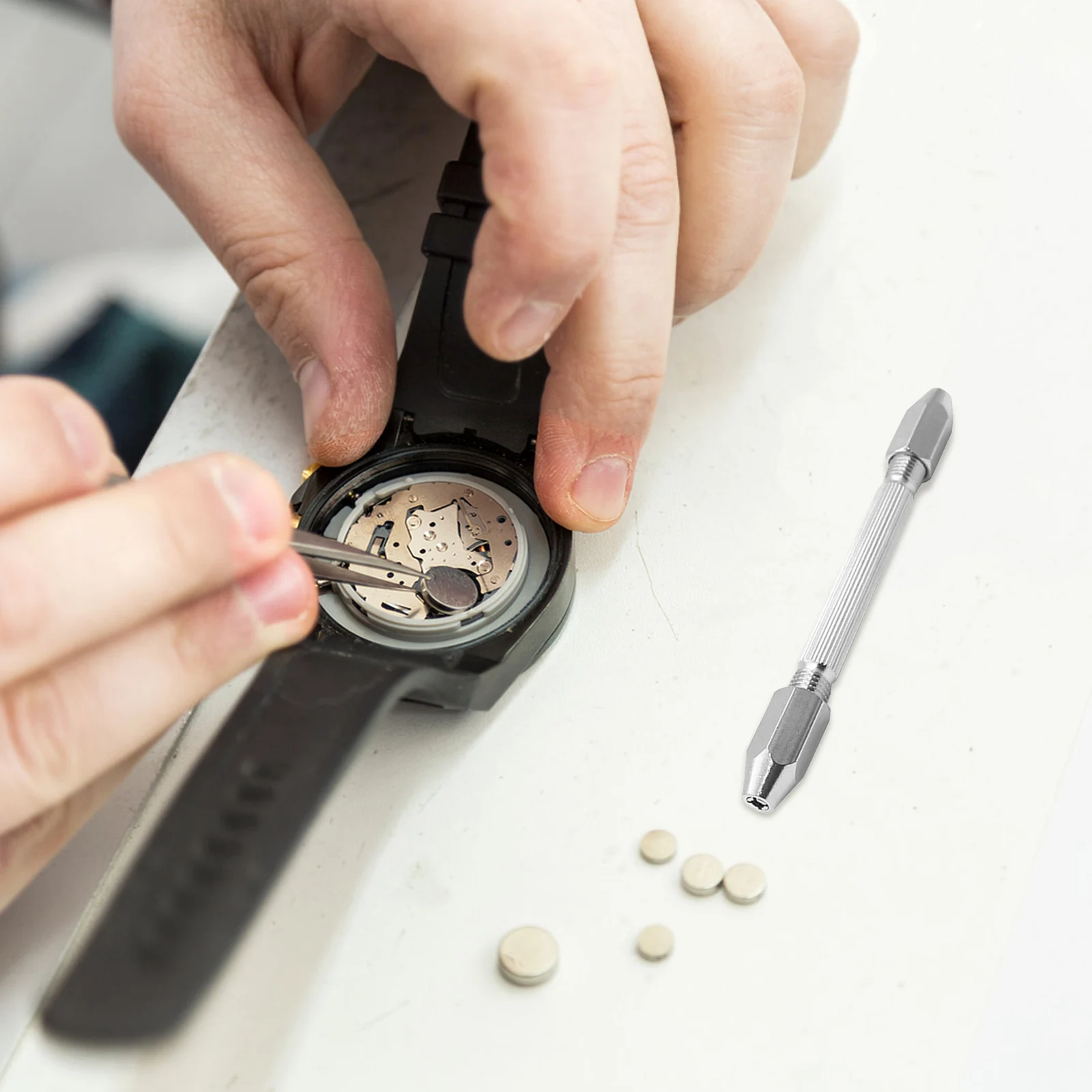 

2Pcs Hex Double Head Pin Vise Durable Brass Hand Twisted Drill Watch Repair Wire Tool Precision Mini Hand Drill