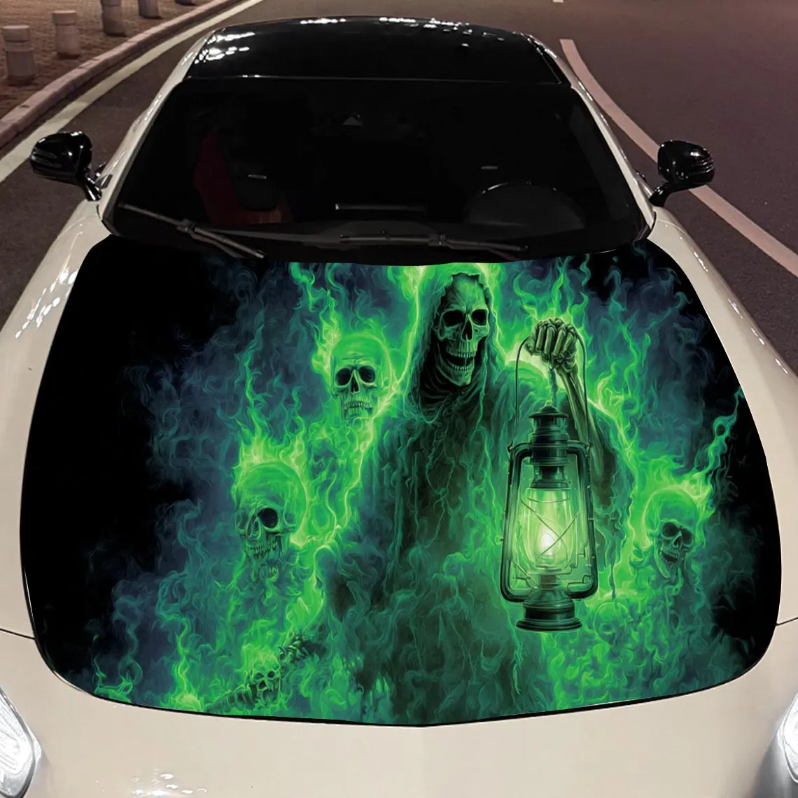 

Death and the Lantern of the Dead Car Hood Vinyl Stickers Car Surface Protection Decal Car Decoration Cover Vinyl Wraps Waterpro