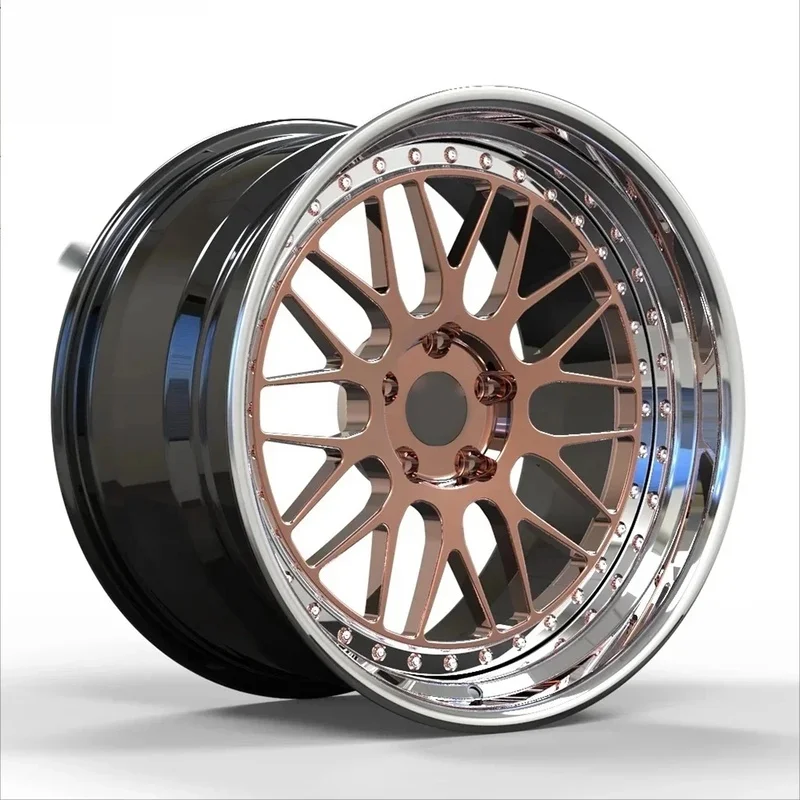 Custom Forged Monoblock Wheels 5x112 18-22 Inch 9J ET35 6061-T6 Aluminum Multi-Spoke Silver Mirror Polished