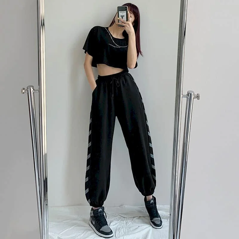 Harajuku Pants Casual Women's Pants Lace-up Baggy Pants Korean Fashion Leggings Y2k Pants Loose Sporty Sweatpants Women Clothing