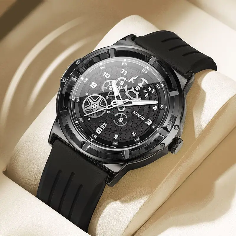 Miniso Genuine Boy's Trend Versatile Waterproof Luminous Watch, Student Sports Quartz Watch Hollow Couple