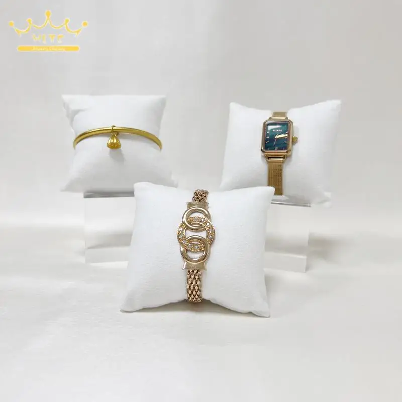 White Velvet Watch Display Pillow Jewelry Hand Ornaments Display Ornaments Rack Hand String Storage Pillow