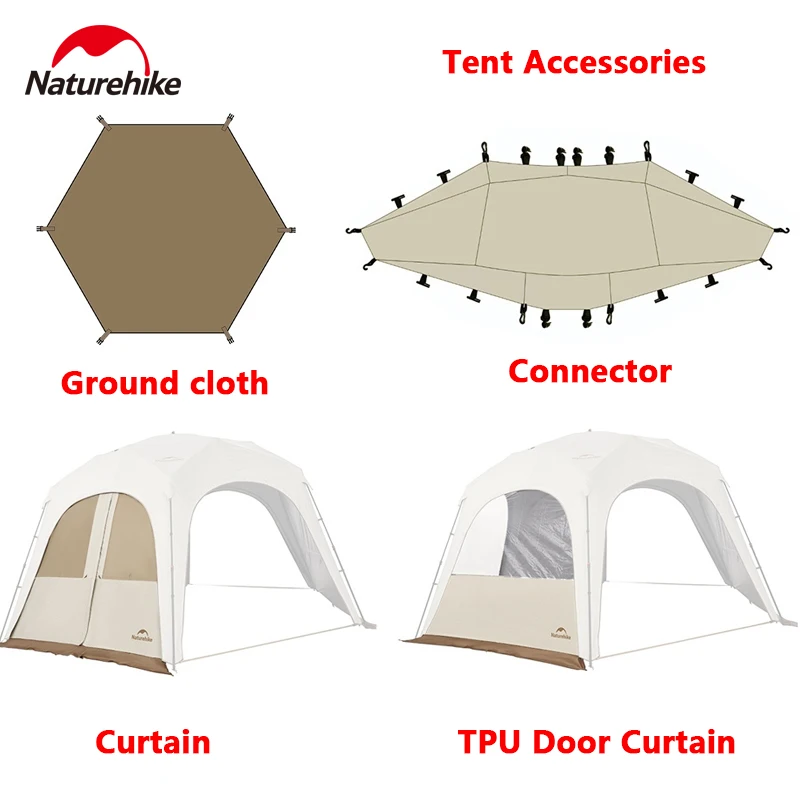 Naturehike Dome Canopy Tent Accessories Camping Equipment Door Curtain TPU Connector Ground Cloth no Tent only Accessories