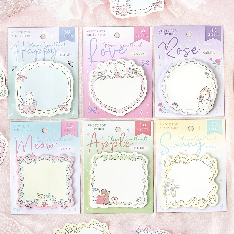 12 แพ็ค/ล็อต มิส ซีรีส์กระดาษโน้ตตกแต่งลายสดใส