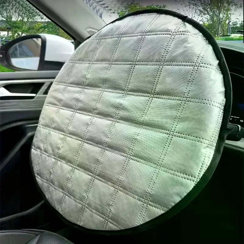 

Universal Car Steering Wheel Cover, Heat-insulating, Sun-protective, And Compatible With Multiple Car Models