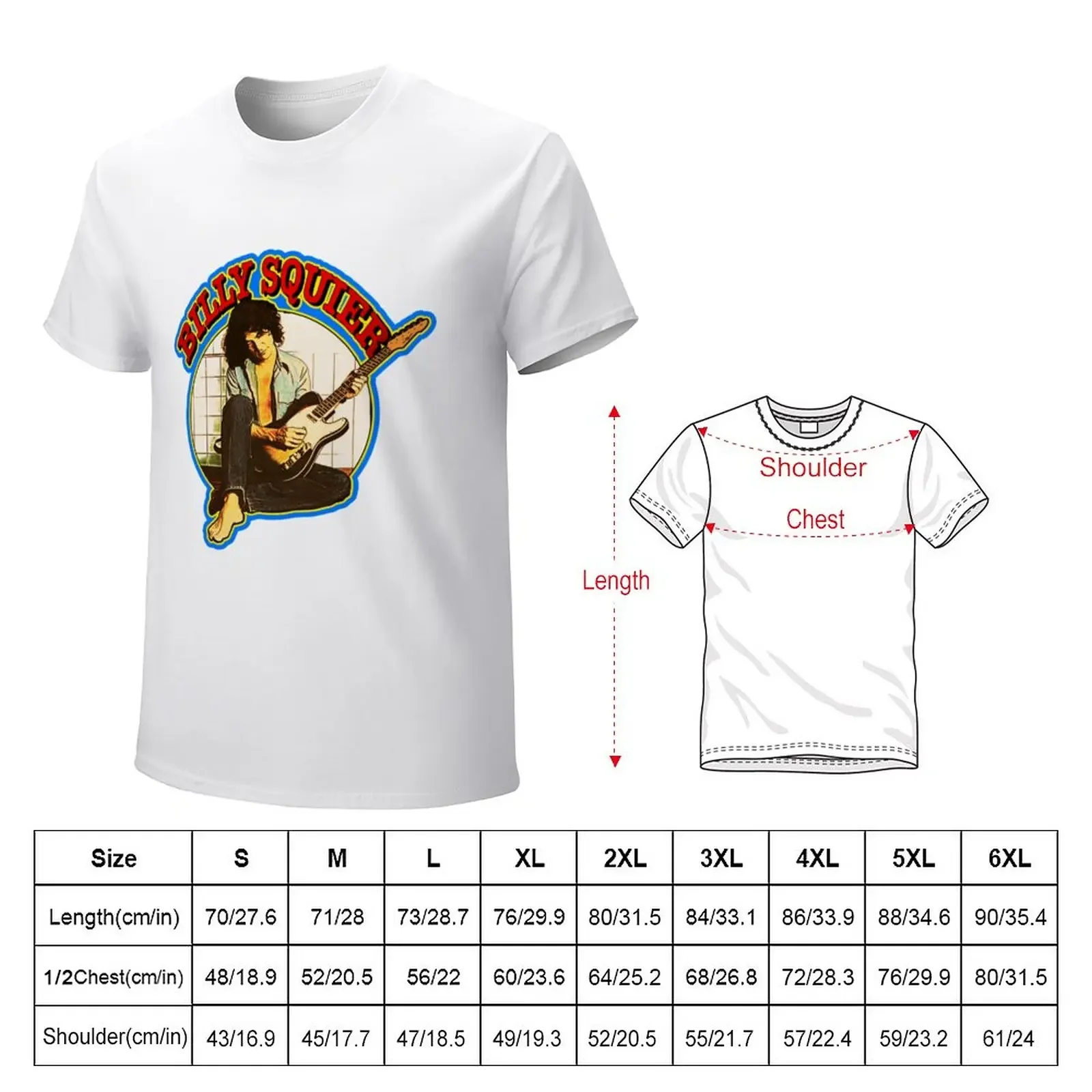 billy squier 1970s Classic vintage Custom Art T-Shirt sports fans shirts graphic tees plus size tops oversized t shirt men