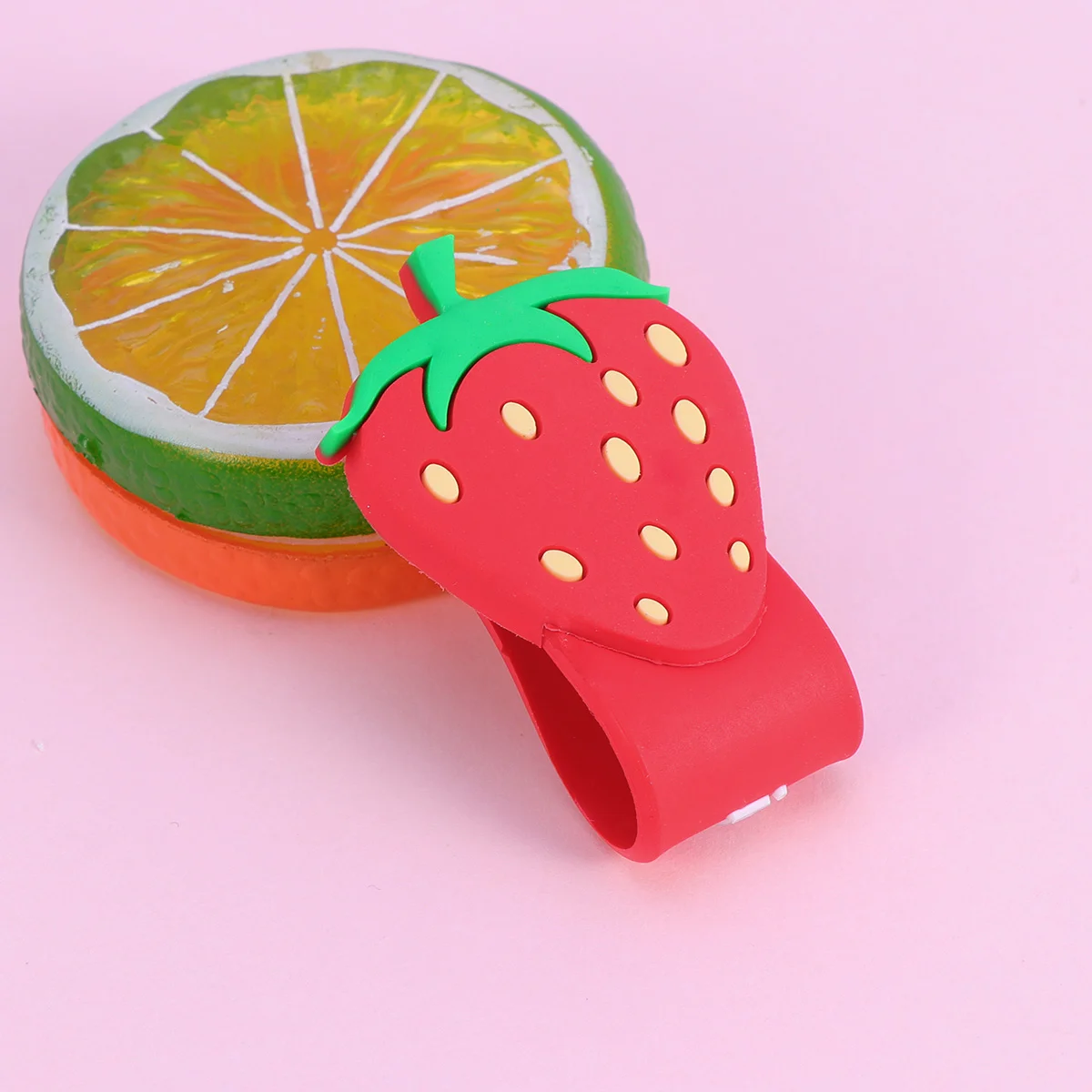 Practical Cable Wire Holder Silicone Cable Winder Earphone Cord Holder Organizer (Strawberry) wire holder organizer