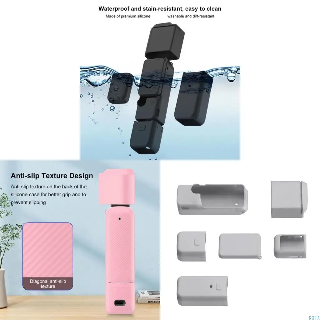 R91A Silikon Schutzhülle Abdeckung für Tasche 3 Actionkameramameramamasschutzhaut Haut