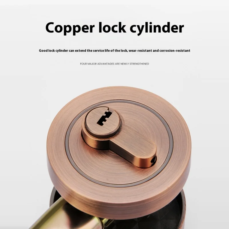 

Chrome-Finished Copper Single Cylinder Deadbolt - Heavy-Duty Metal Lock for Home Doors & Exterior Gates