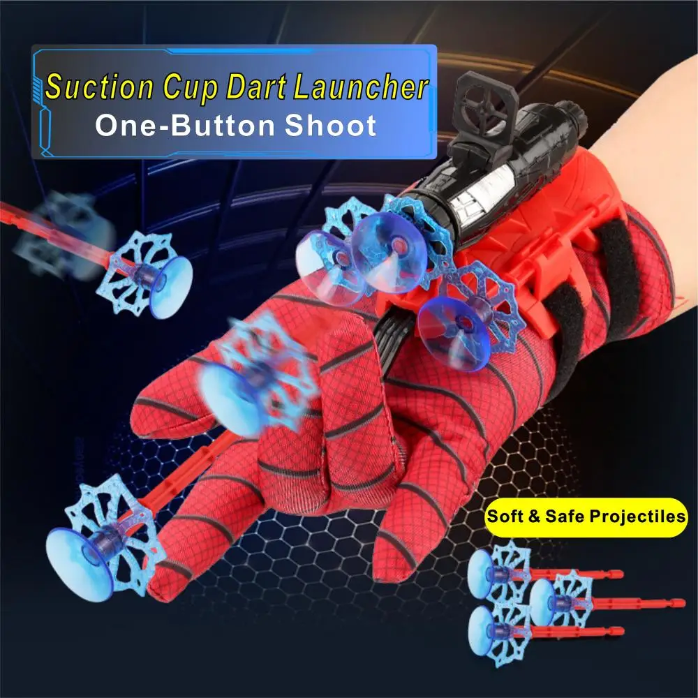 Halloween Avengers Spider-Man Web-Shooter-Handschuhe, Superheld-Projektilwerfer, springende Handschuhe, Geburtstagsgeschenke, Karneval, Spiel-Requisite