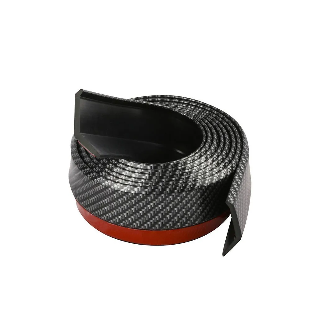 Car Front Bumper Lip Carbon Fiber Rubber Universal Protector Bumper Lip Strip Spoiler Side Skirt Rubber Anti Scratch Protector