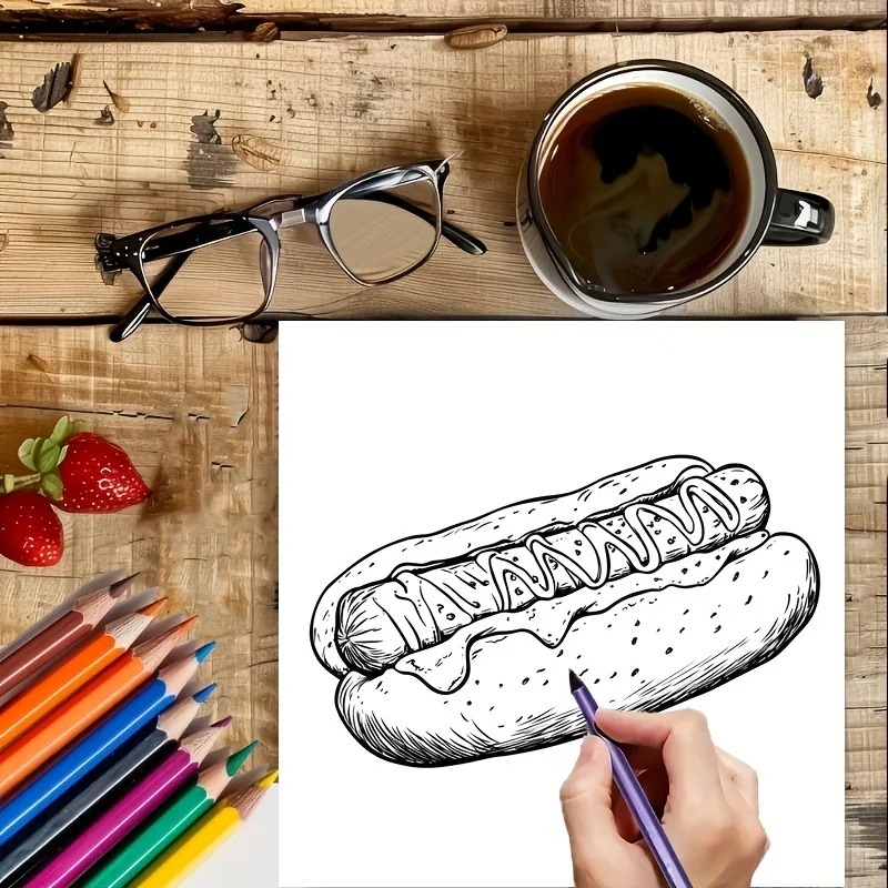 28-pagina's dromerig dessertkleurboek voor stressreductie voor volwassenen |   Kleurboek voor stressverlichting en stemmingsreductie Valentijn